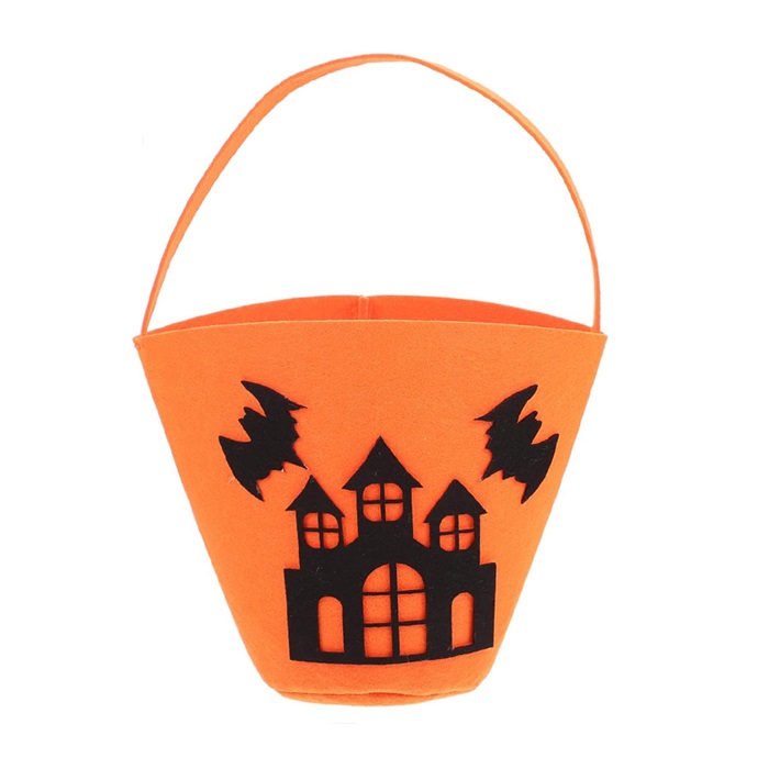 Cadılar Bayramı Cadı Evi Desenli Şeker Çantası