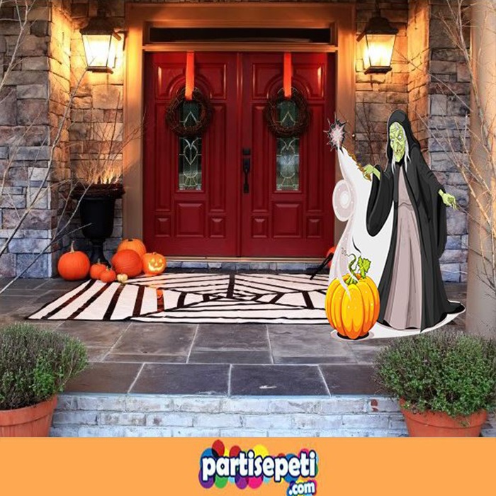 Cadılar Bayramı Dekorasyon Cadı Ayaklı Pano