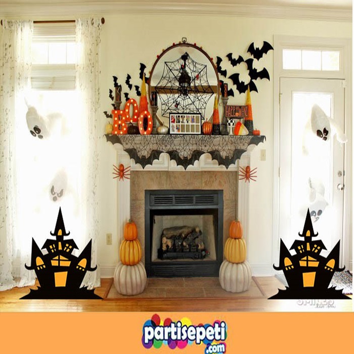 Cadılar Bayramı Dekorasyon Şato Ayaklı Pano