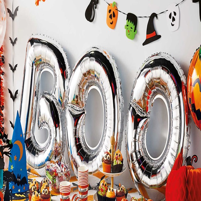 Cadılar Bayramı Gümüş Boo Folyo Balon