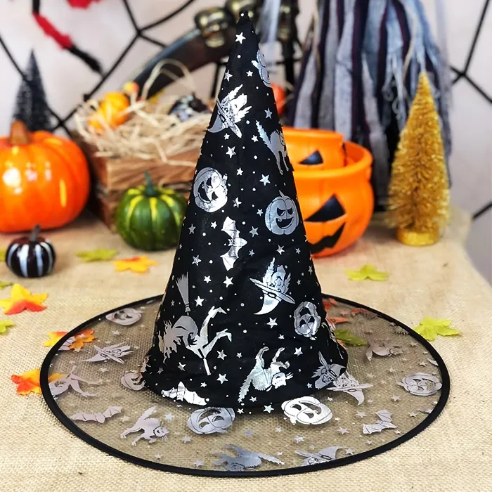 Cadılar Bayramı Hallowen Cadı Şapkası Süpürgeli
