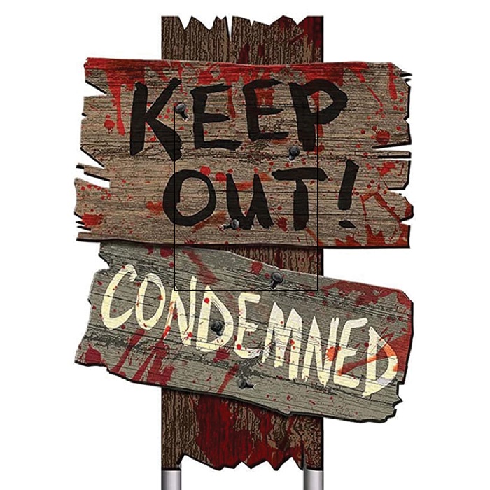 Cadılar Bayramı Keep Out Condemned Ayaklı Pano
