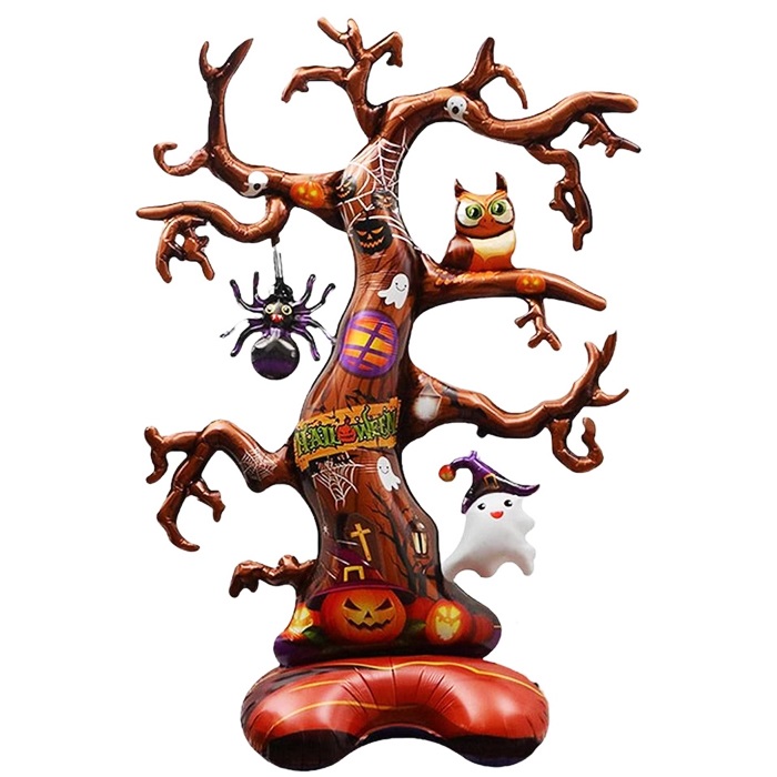 Cadılar Bayramı Korkunç Ağaç Figürlü Folyo Balon