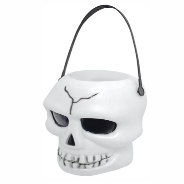 Cadılar Bayramı Işıklı Kuru Kafa Kova