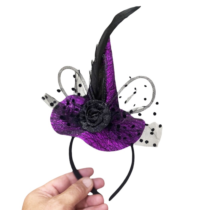 Cadılar Bayramı Mor Renkli Süslü Taç