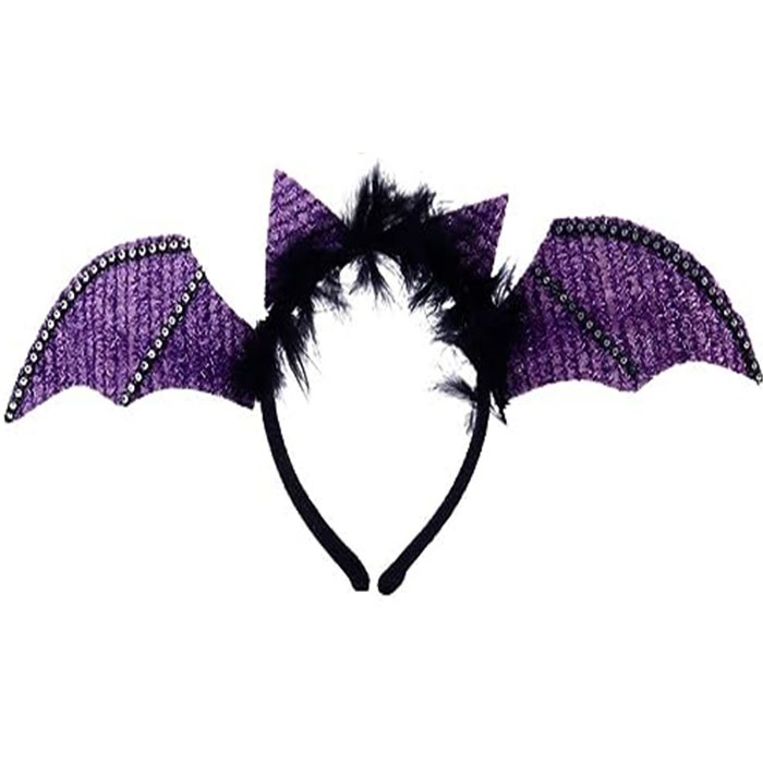 Cadılar Bayramı Mor Renkli Yarasa Taç