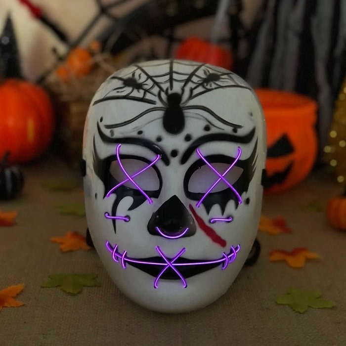 Cadılar Bayramı Neon Led Işıklı Maske
