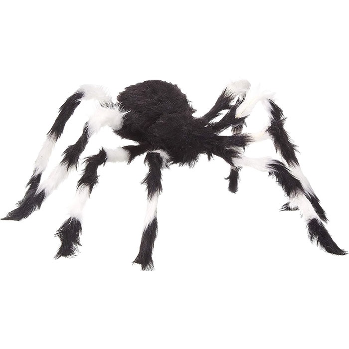 Cadılar Bayramı Siyah Beyaz Peluş Örümcek