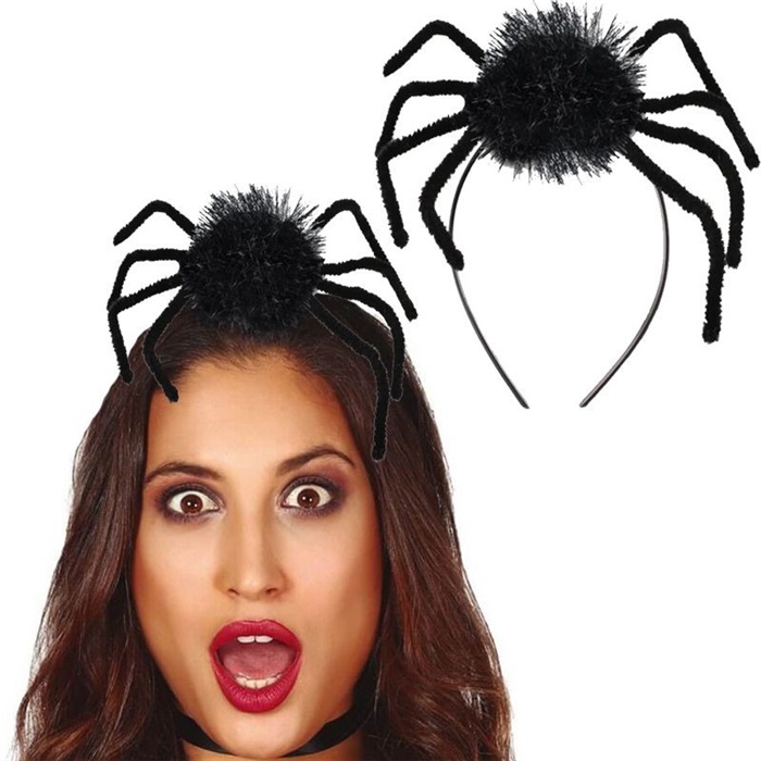 Cadılar Bayramı Siyah Renkli Örümcek Taç
