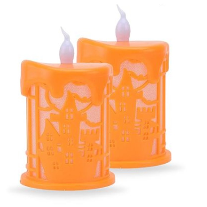 Cadılar Bayramı Turuncu Led Mum