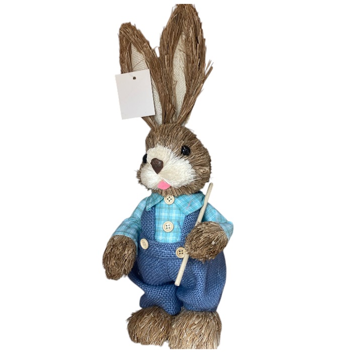 Mavi Elbiseli Paskalya Tavşan Dekor Süs
