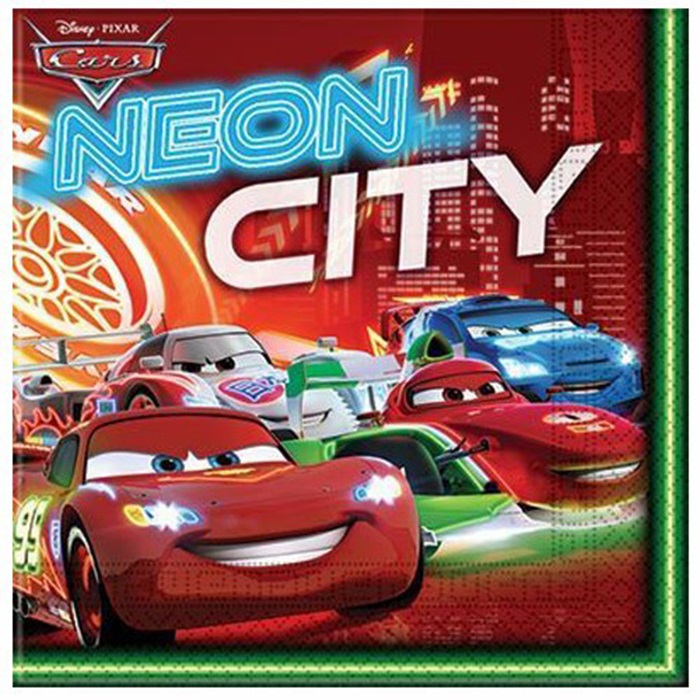 Cars Neon Temalı Peçete