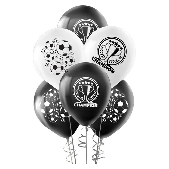 Champion Baskılı Siyah Beyaz Baskılı Balon