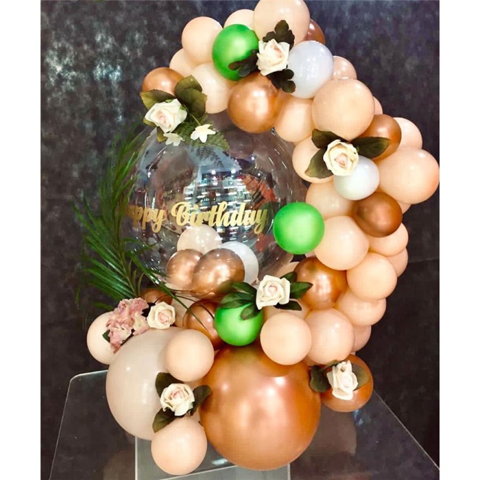 Çiçekli Balon Buket Aranjman