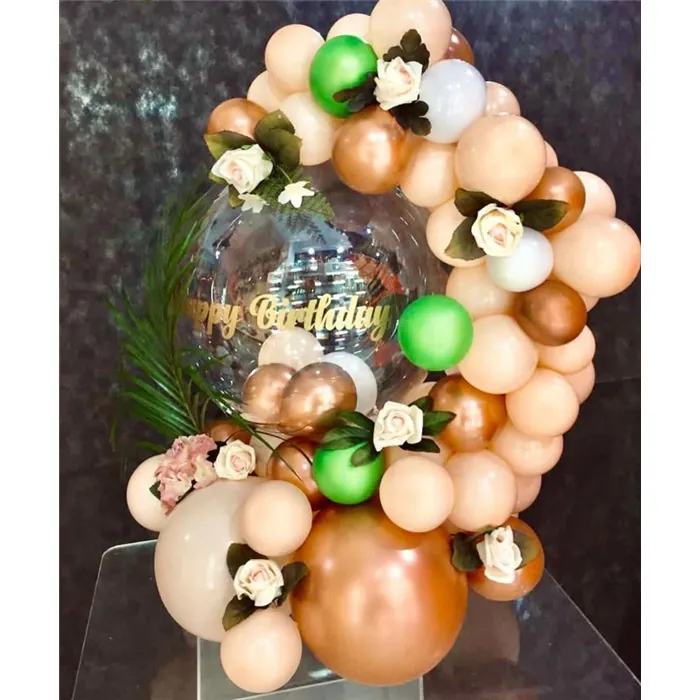 Çiçekli Balon Buket Aranjman