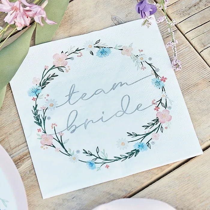Ginger Ray Çiçekli Bride Kağıt Peçete