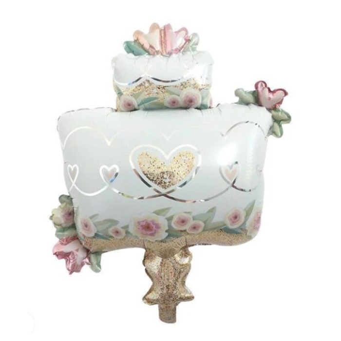 Çiçekli Pasta Folyo Balon