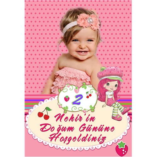 Çilek Kız Temalı Kişiye Özel Pano