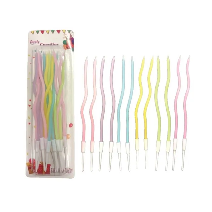 Dalgalı Makaron Renkli Pasta Mumu