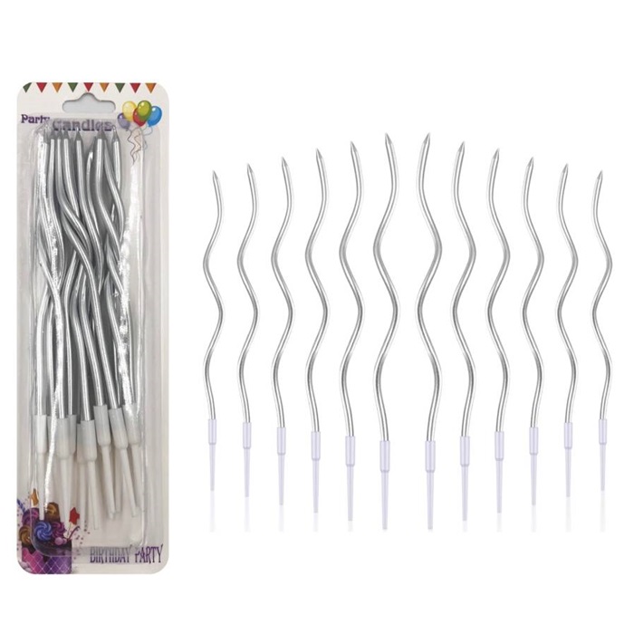 Dalgalı Metalik Gümüş Pasta Mumu