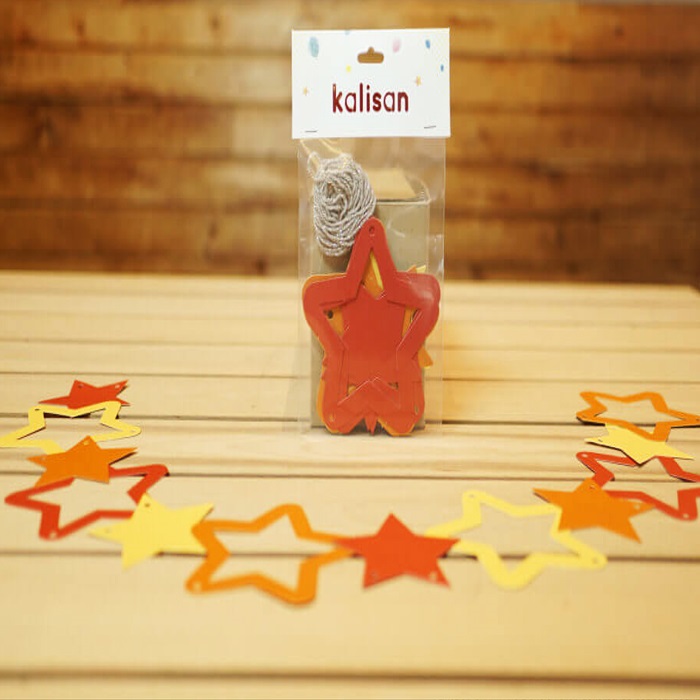 Dekorasyon Bannerı Yıldızlar Kırmızı Bakır Ve Altın