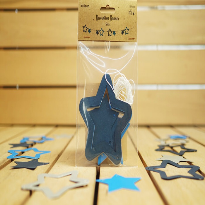 Dekorasyon Yıldızlar Gümüş Mavi Ve Lacivert