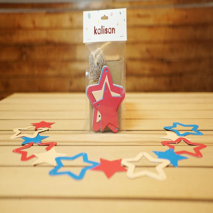 Dekorasyon Yıldızlar Mavi Fuşya Ve Somon