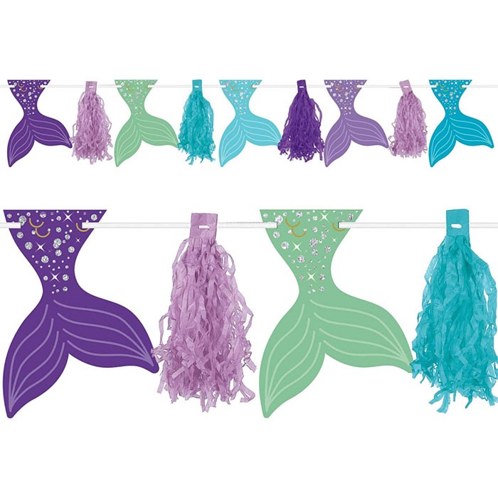 Amscan Deniz Kızı Parıltılı Püskül Çelenk Süs