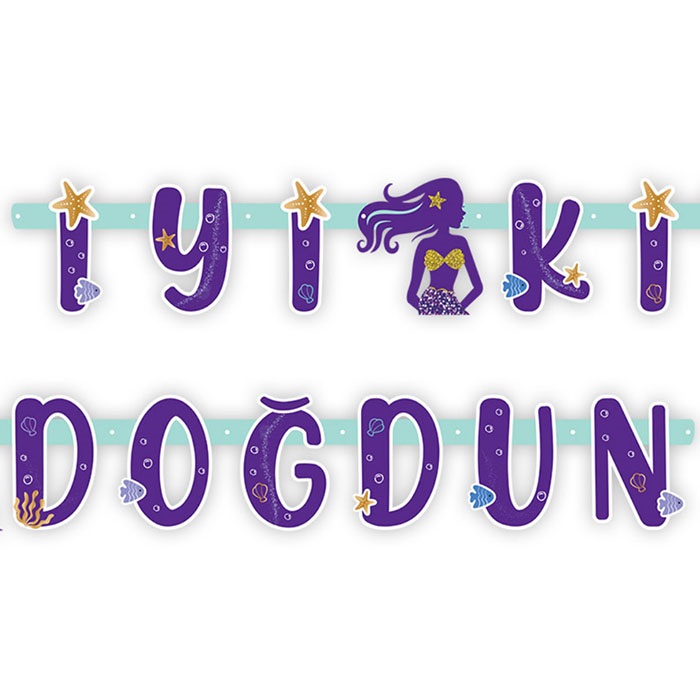 Deniz Kızı Temalı İyi Ki Doğdun Yazı