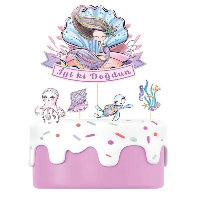 Deniz Kızı Temalı Pasta Süsleme Seti