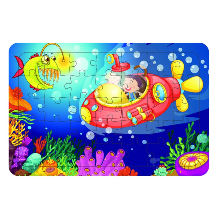 Denizaltı Ahşap Çocuk Puzzle Yapboz
