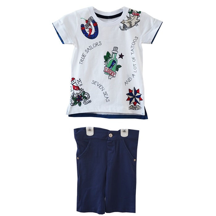 Denizci Yazlık Tişört Şort Takımı