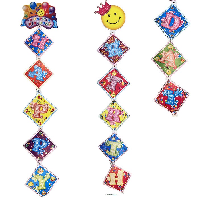 Dikey Happy Birthday Yazı