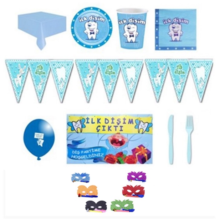 Diş Buğdayı Erkek Kutlama Seti 16 Kişilik