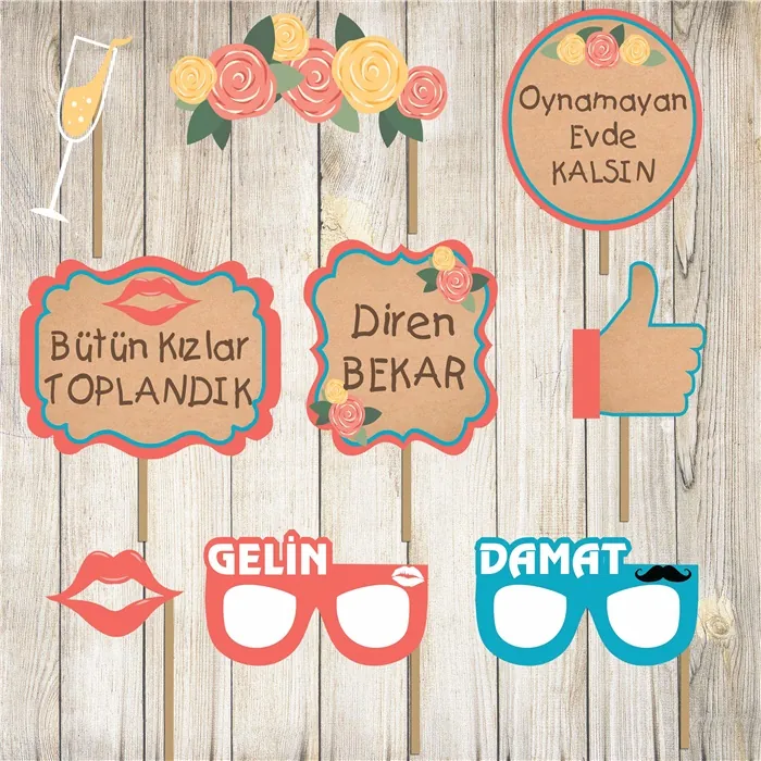 Düğün Konuşma Balonları Seti