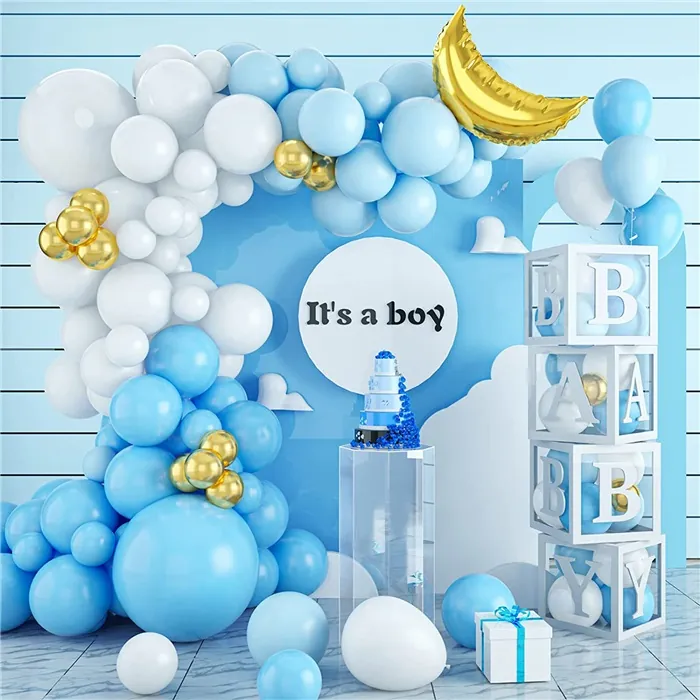 Erkek Çocuk Baby Shower Zincir Balon Seti