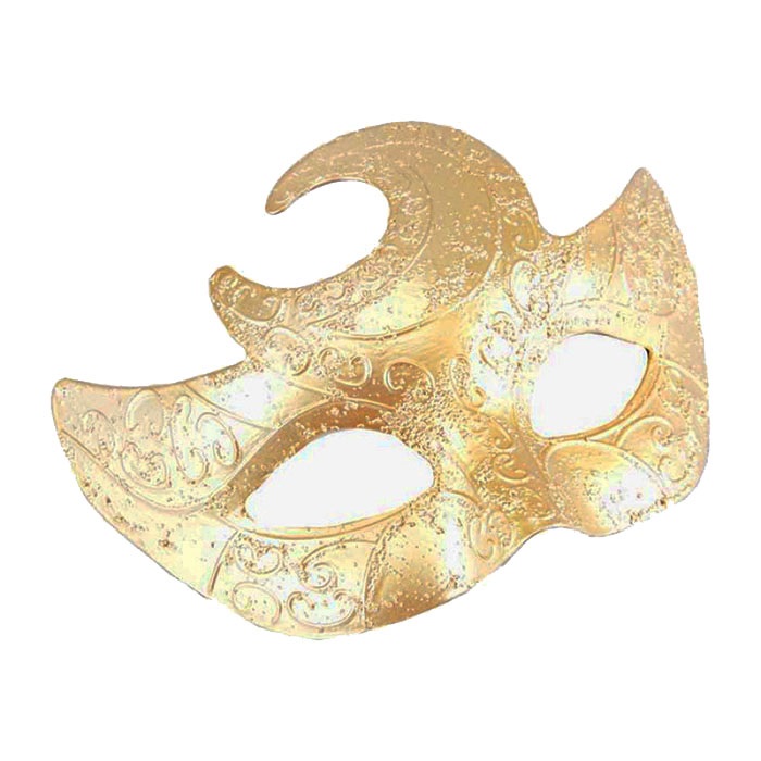 Eskitme Gold Renk Plastik Balo Maskesi