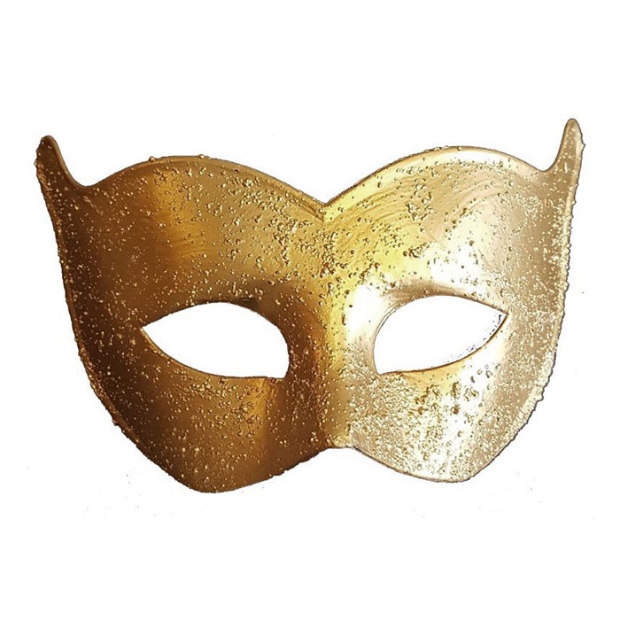 Eskitme Gold Renk Sıvama Desenli Kedi Maske