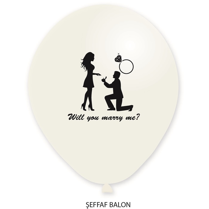 Evlilik Teklifi Baskılı Balon