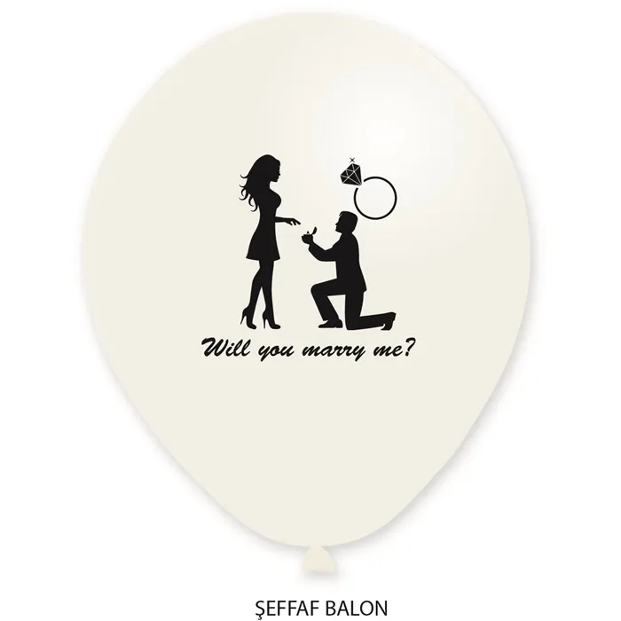 Evlilik Teklifi Baskılı Balon