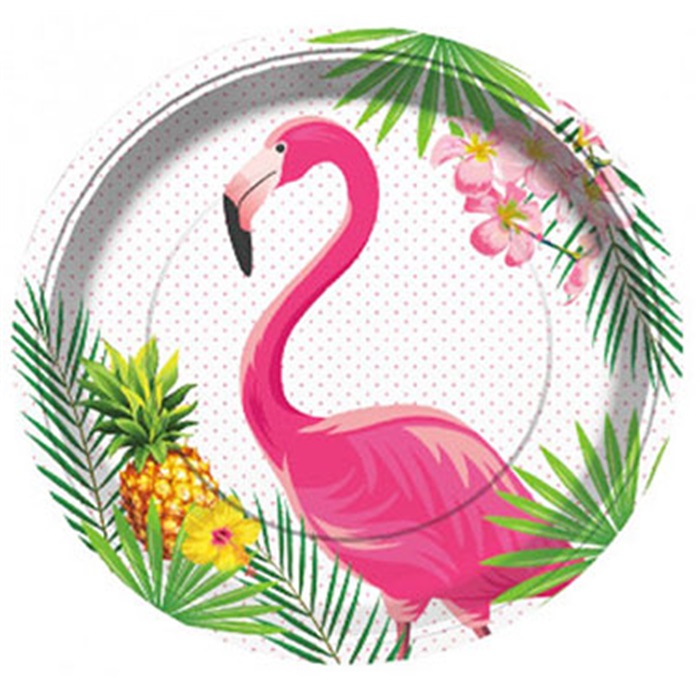 Flamingo Temalı Karton Tabak