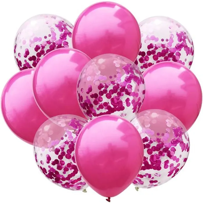 Metalik Fuşya Konfetili Balon