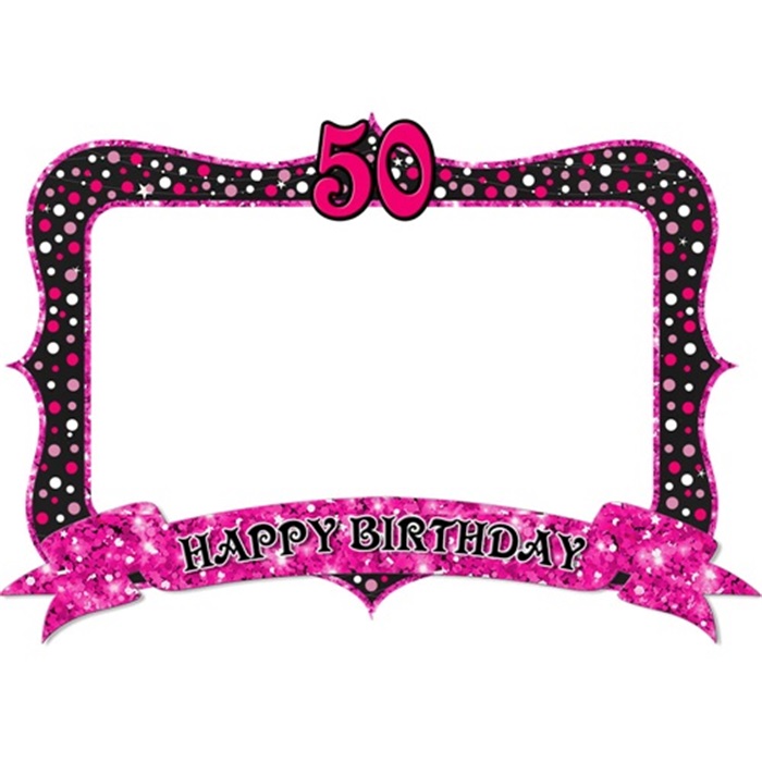 Fuşya Renkli 50 Yaş Fotoğraf Çerçevesi