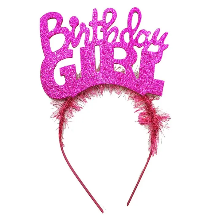 Fuşya Renkli Birthday Girl Taç