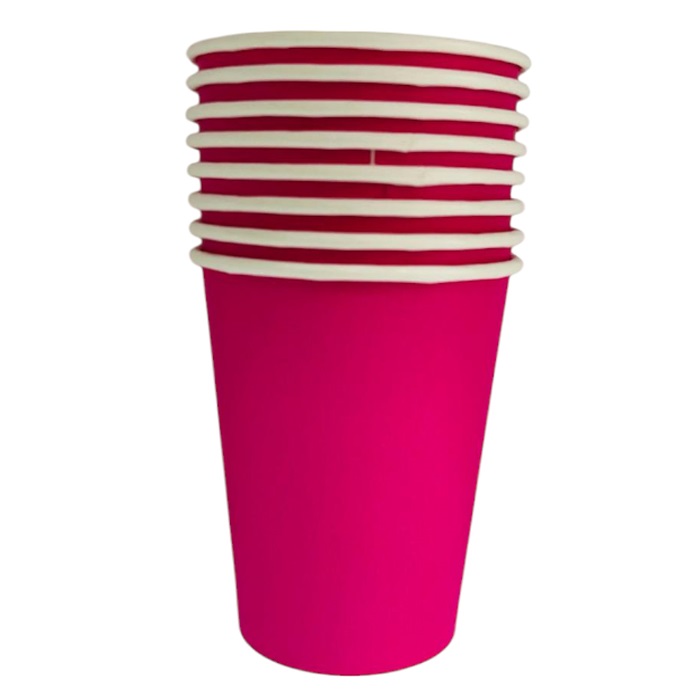 Fuşya Renkli Karton Bardak