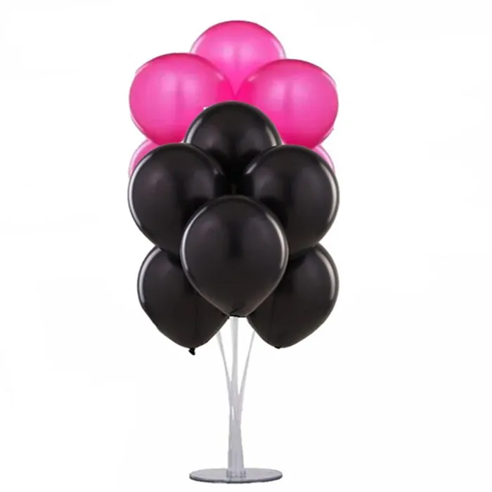 Fuşya Siyah Renkli Ayaklı Balon Standı