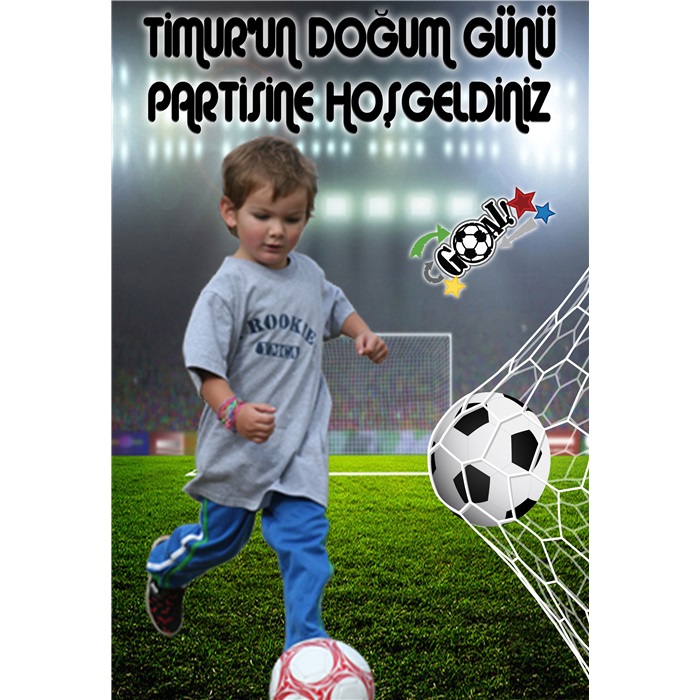 Futbol Temalı Kişiye Özel Ayaklı Pano