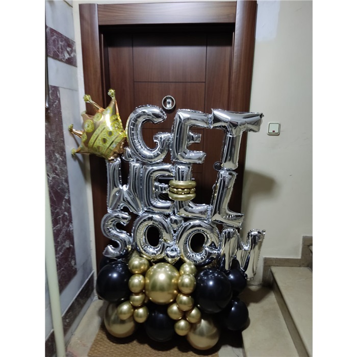 Geçmiş Olsun Temalı Balon Buket Aranjman