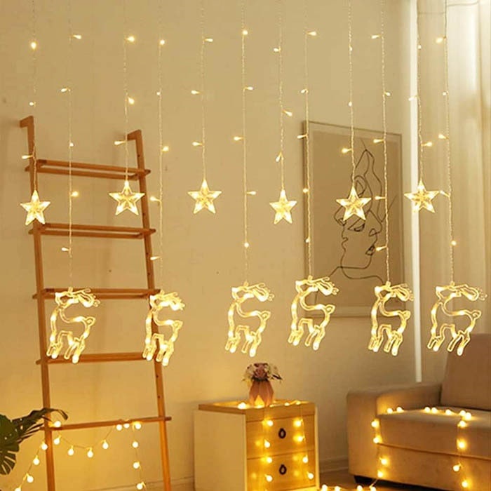 Ren Geyikli Perde Led Işık