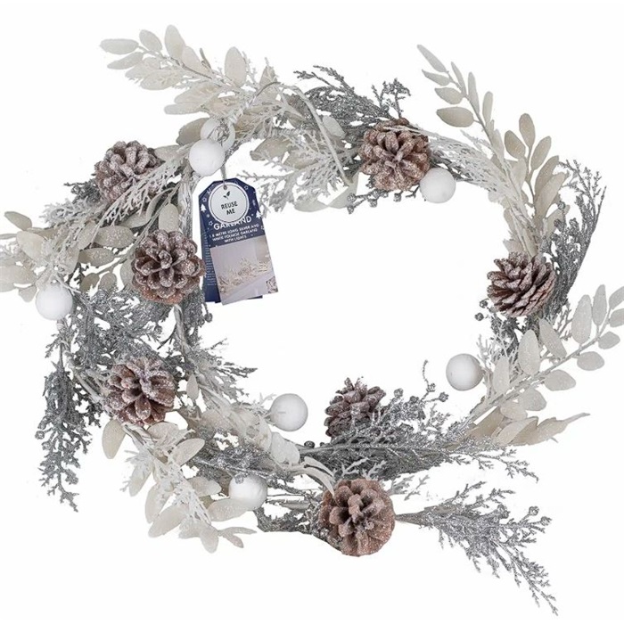 Led Işıklı Yılbaşı Simli Garland Süs